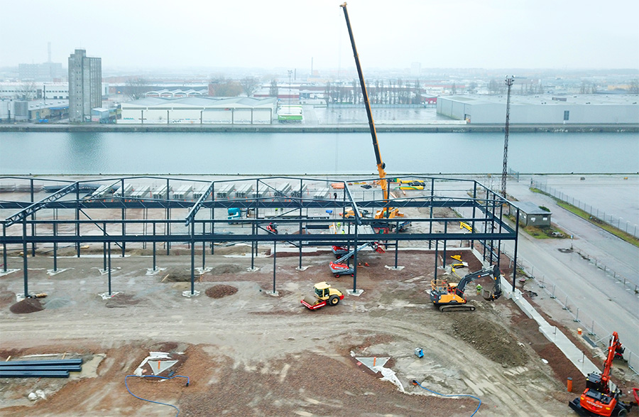 The logistics facility that Catena is building for tenant Lekia at Lodgatan in Malmö.
